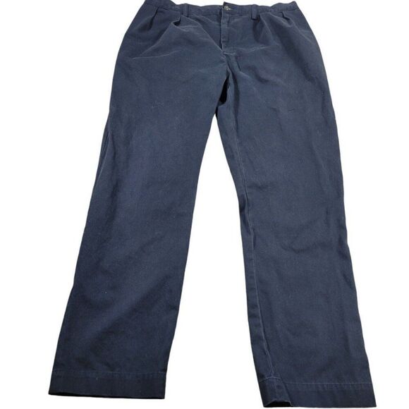 Polo Ralph Lauren Pants Mens 38x32 Blue Ethan Pleated Retro Red Pony Preppy - Picture 1 of 8